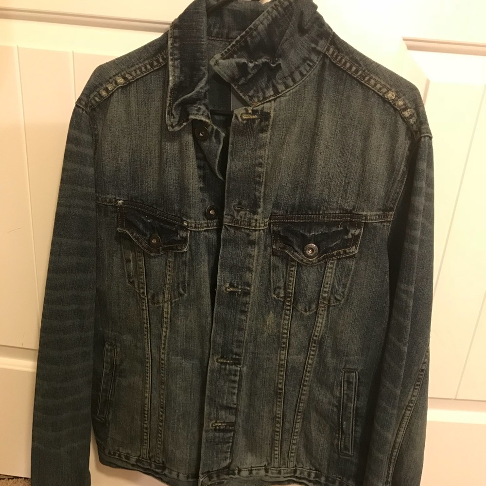 Vintage red camel denim jacket